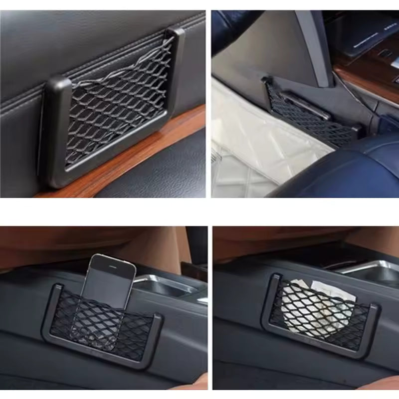 1Pcs Car Organizer Storage Bag Universal Auto Paste Net Pocket Organizer Bag Phone Holder Box Car Accessories 20*8CM 8*15CM