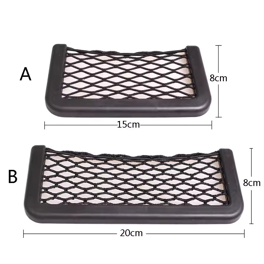 1Pcs Car Organizer Storage Bag Universal Auto Paste Net Pocket Organizer Bag Phone Holder Box Car Accessories 20*8CM 8*15CM